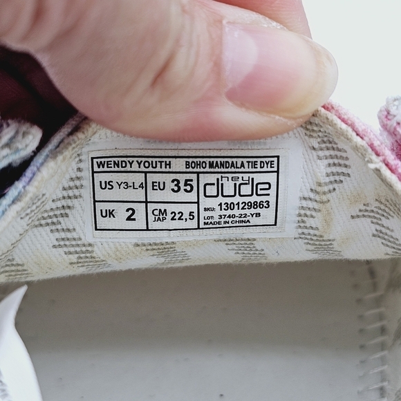 Hey Dude Wendy Boho Mandala Tie Dye Youth Shoes - Picture 2 of 12